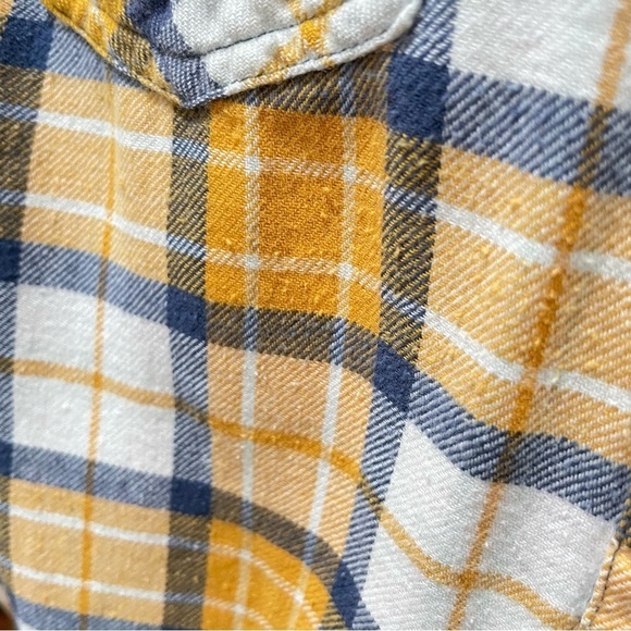 Mossimo Supply Co. Yellow Plaid Flannel Long Sleeve Button Front Shirt Small - Picture 5 of 7